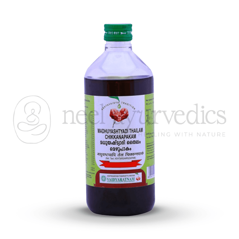 Vaidyaratnam Madhuyashtyadi Thailam chikkanapakam– 200 ml