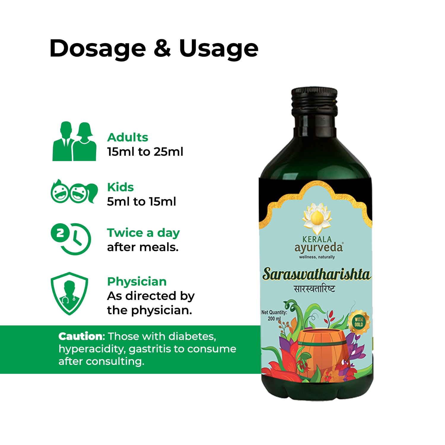 Kerala Ayurveda Saraswatharishtam – 200 ml
