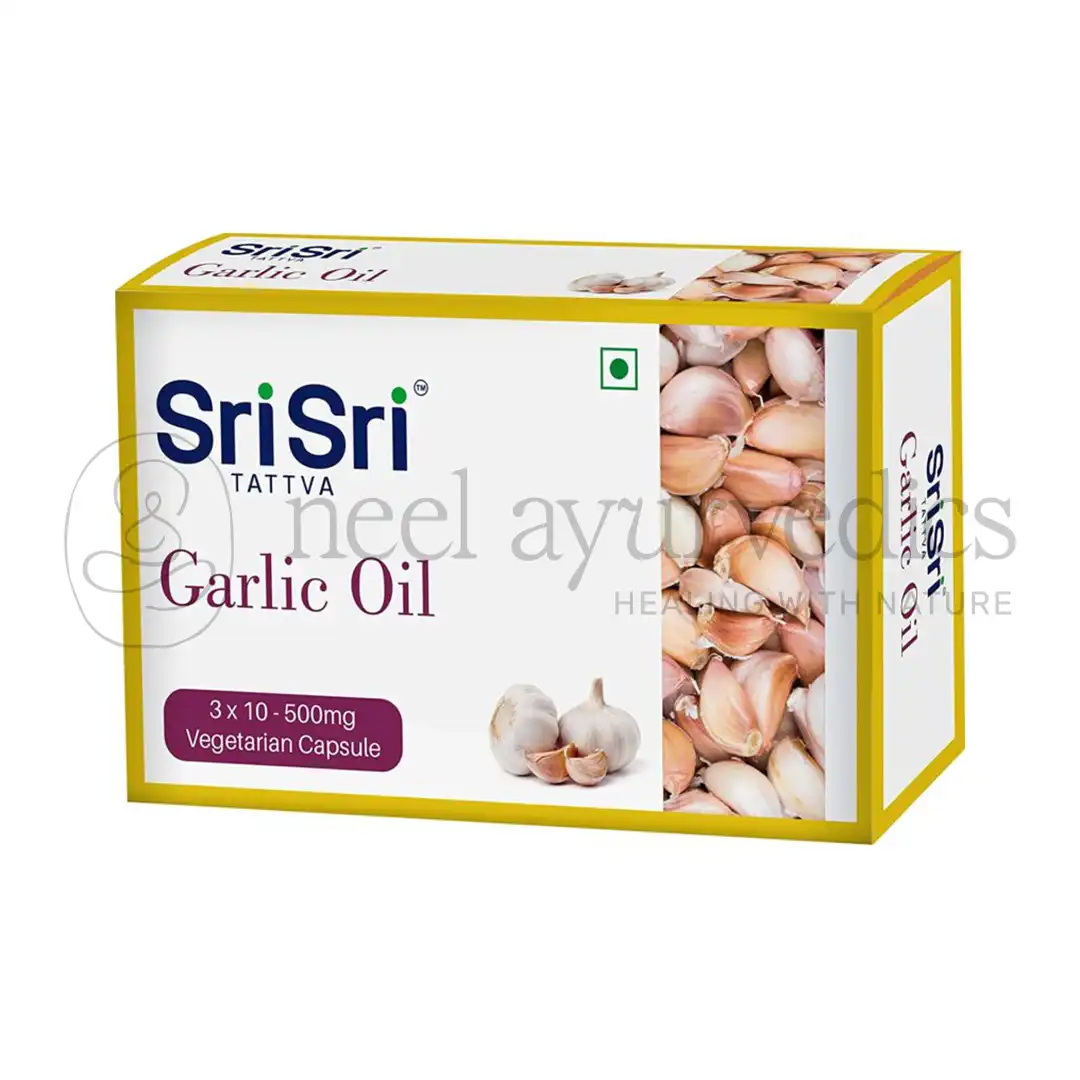 Sri Sri Tattva Cardi Strong-Garlic&coc oil Capsules – 30 Cap Sri Sri Tattva Cardi Strong Garlic oil Capsules - 30 Cap