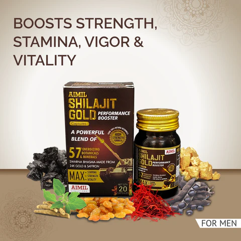 Aimil Shilajit Gold Capsules – 20 Caps